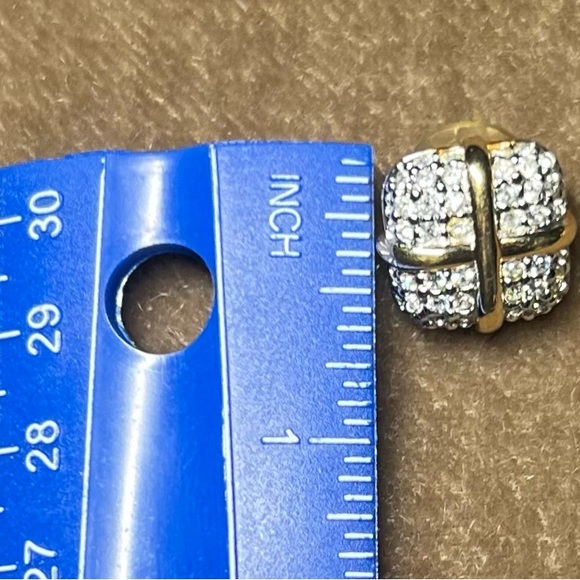 SWAROVSKI (signed) PAVE EARRINGS - Picture 2 of 2